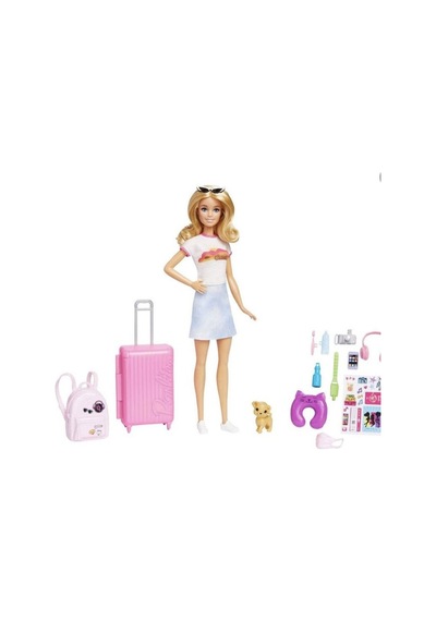 Barbie Seyahat Bebeği Seti Orijinal Barbie, Açılan Valiz Ve Yolculuk Aksesuarlı
