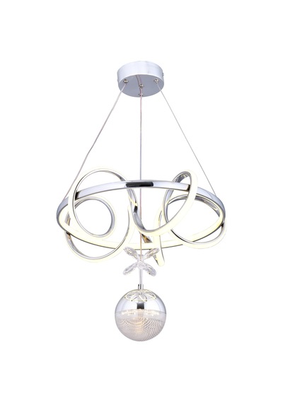 Deniz Tek Toplu Modern Sarkıt Avize ,krom Sarkıt Power Led Avize, 3 Renk Yanabilen Led Avize,