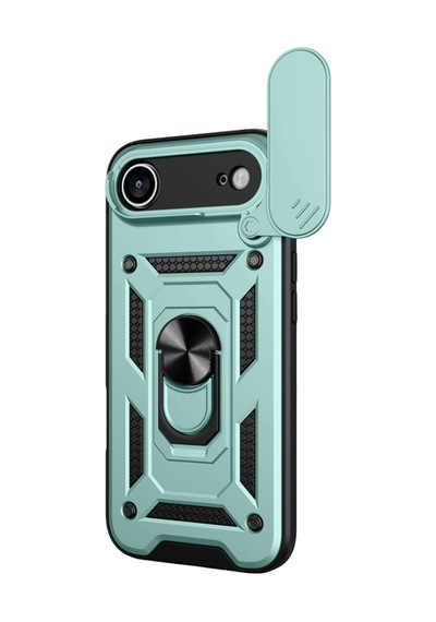 Apple İphone 17 Air Pars Lens Yüzüklü Silikon - Yeşil