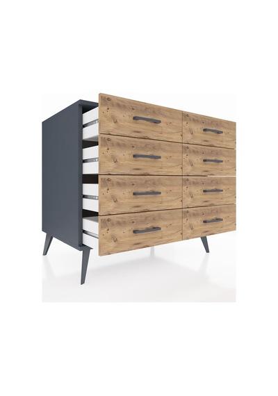 Kronos Şifonyer 8 Çekmeceli 88x59x80 Antrasit-antrasit/çam Antrasit/çam Kronos Şifonyer 8 Çekmeceli 88x59x80 Antrasit-antrasit/çam Antrasit/çam