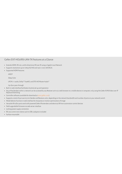 Gefen Ext-Hd2Irs-Lan-Tx Rs-232 ve 2 Yollu Ir Gönderici