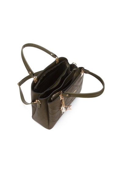 Adelina Bags Kadın Butterfly El Ve Omuz Çantası Kol Çantası Charm Detaylı Haki