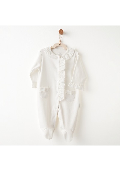 Andywawa Bebek Baby Chic Patikli Tulum Ac26640 Ekru