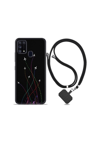Samsung Uyumlu Galaxy A21S Kılıf Ipli Askılı Line Planet 1736
