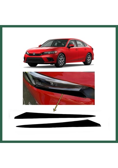 Bezos Honda Civic Fe1 2022 Ve Sonrası Far Altı Kaşı Çıtası Piyano Black 2 Parça Bzs01