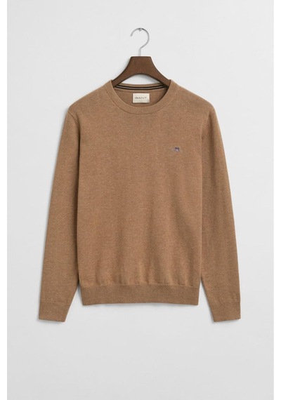 Gant Erkek Regular Fit Bisiklet Yaka Kazak - Bej-10614 Dk Sand Melange