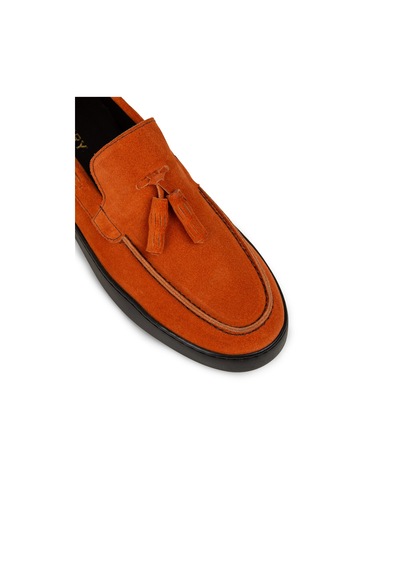 Deery Erkek Turuncu Hakiki Süet Püsküllü Loafer - 01994mtrcc01 Turuncu