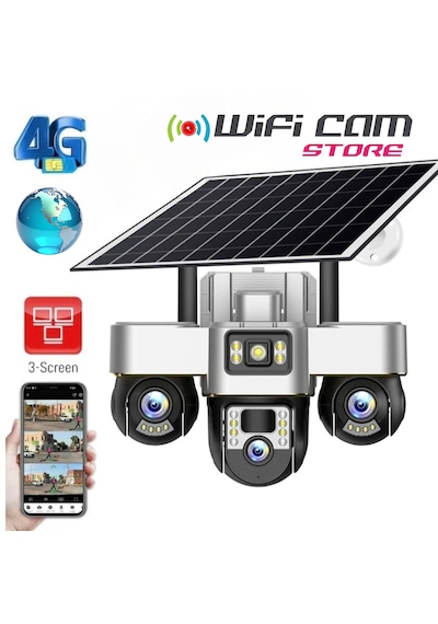 3 Motorlu V380 4g Solar Kamera