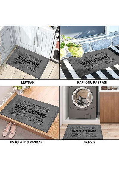 Kapı Önü Paspası - Modern Ve Şık Kapı Paspası Ev, Ofis Ve Dış Mekân Kullanımı İçin Seyahatsever 40x60 Çok Renkli