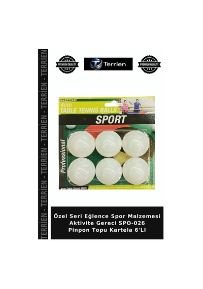 Özel Seri Eğlence Spor Malzemesi Aktivite Gereci Spo-026 Pinpon Topu Kartela 6'lı