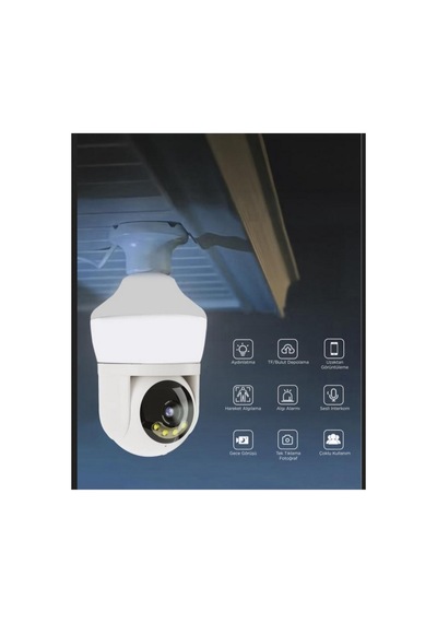 Cmr26 Güvenlik Kamerası 360 Derece Dönebilen Wifi Ampül Led Işıklı Full Hd Smart Ip Kamera