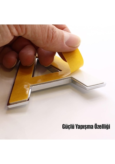 Yapışkanlı Harf 8.5 Cm Parlak Krom Kapı Oda Posta Kutusu P Harfi Diğer