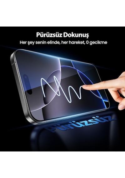 5d Privacy Easyfit 2 Adet Kolay Uygulama Aparatlı Ekran Koruyucu Temperli Hayalet Ekran Cam İphone 17 Pro Max / İphone16 Pro Max