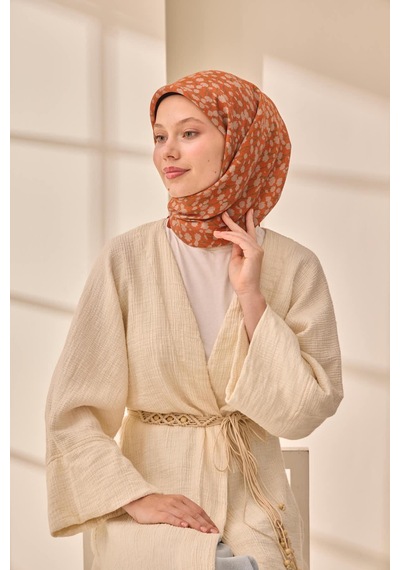 Silk Home Aura Eşarp 140005-29 Kiremit, Vizon, Koyu Kırmızı