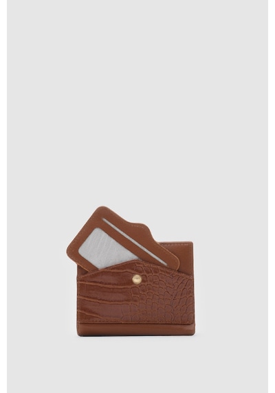 Shule Bags Rosa Kroko Desenli Kadın Kartlık Taba