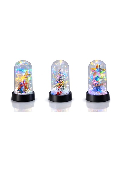 Yılbaşı Temalı Işıklı Dekoratif Cam Fanus Alk5038 Standart