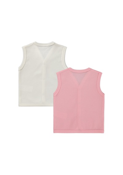 Minidamla Basic 2'li Set 3-12 Ay Yelek - Pembe