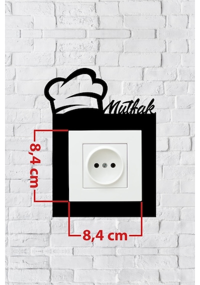 Mutfak Duvar Dekorasyon Priz Çerçevesi İç Ölçü 8,4x8,4 Cm Dekoratif Priz Süsü- Anahtar Çerçevesi