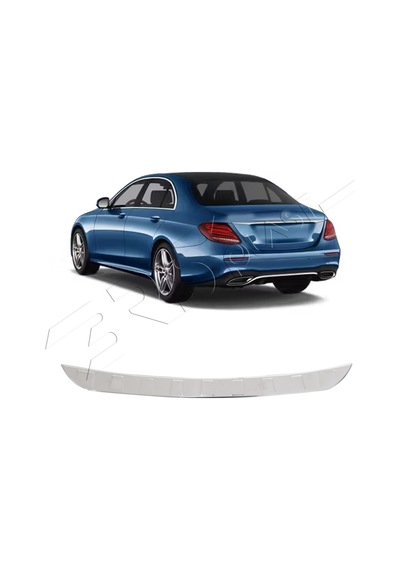 Mercedes E Serisi W213 Limo Uyumlu 2016 Ve Üzeri Krom Arka Tampon Üstü Koruma Paslanmaz Çelik