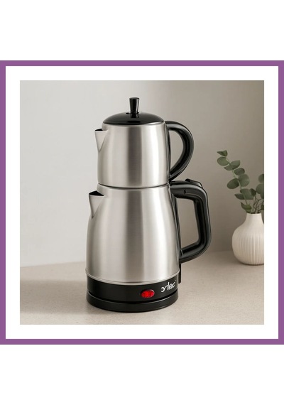 Bezos 2in1 Çaycı & Kettle Elektrikli Çay Makinesi 1.7l + 0.7l Çelik Rengaren