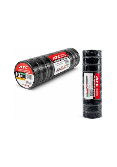 10 Adet Lüx Siyah Pvc İzolasyon Elektrik Bandı 0.13x19x11yds 10mm - 1 Paket Gönderilir - 1 Paket İçi