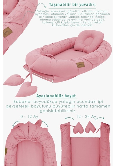 Babynest Ortopedik Bebek Yatağı, Anne Yanı Bebek Yatağı, Ergonomik Tasarım, Morremix Serisi
