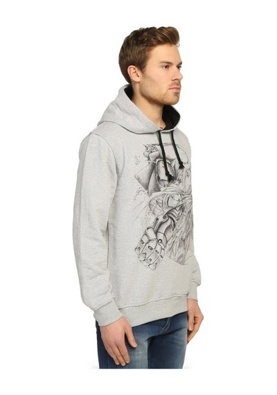 Bant Giyim - Fullmetal Alchemist Kapşonlu Erkek Sweatshirt Hoodie Gri