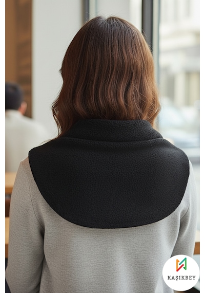 Leiste Kadın Peluş Bolero Omuz Şalı Etol Boyunluk Welsoft Peluş Kışlık Omuz Şalı Boyunluk Siyah