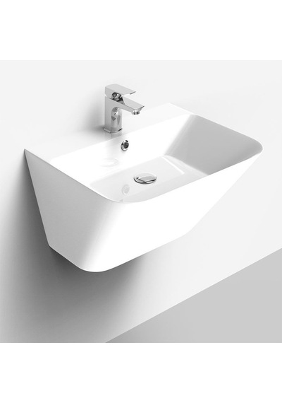 Lucco Moena 55 CM Yarım Monoblok Lavabo Beyaz
