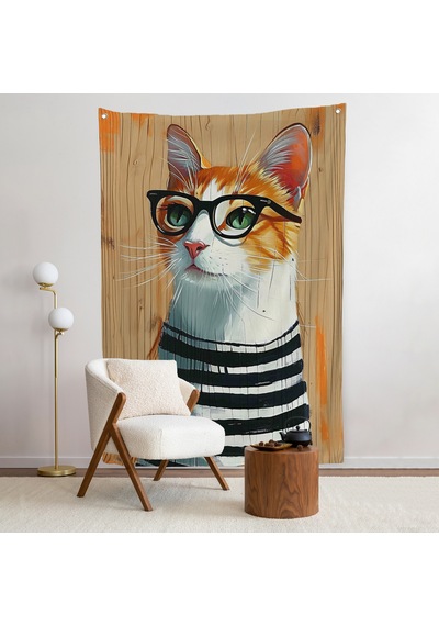 Cool Kedi Duvar Örtüsü-7644