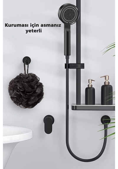 Turbo Yüksek Basınçlı Ultra Lüx Siyah Ayarlanabilir Fonksiyonlu Spa El Duş Başlığı Siyah Plastik Diğer