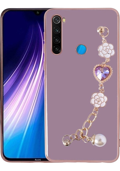 Xiaomi Redmi Note 8 Kılıf El Tutamaçlı Kamera Korumalı Zore Taka Silikon Kapak Mor