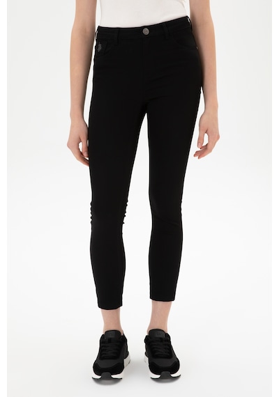 U.S. Polo Assn. Kadın Siyah Toothpick Fit Kanvas Pantolon 50316852-VR046