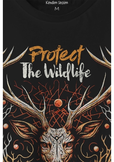 Unisex T-shirt Protect The Wildlife The Deer Nature Outdoor Dog A Geyik Siyah Baskılı Tişört 001 Unisex T-shirt Protect The Wildlife The Deer Nature Outdoor Dog A Geyik Siyah Baskılı Tişört 001