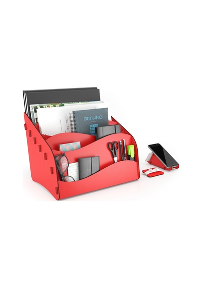 Design Otto Wavy Masaüstü Organizer Evrak Rafı - 6 Renk Kırmızı - 114808291 Kırmızı