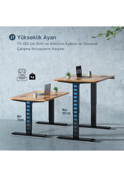Yükseklik Ayarlanabilir Masa Çift Motor Mobil Kontrol Tablasız Yükseklik Ayarlanabilir Masa Çift Motor Mobil Kontrol Tablasız