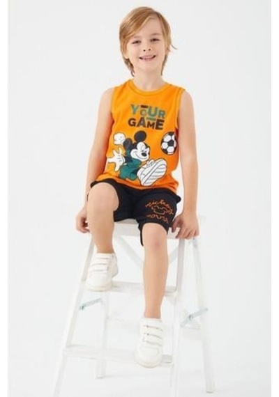 Mickey Mouse Mıckey Mouse Erkek Çocuk Bermuda Takım-Turuncu