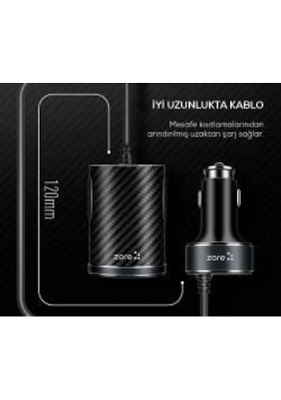 Zore Zr-c502 2+2 Araç Şarj Seti 4 Telefonu Aynı Anda Şarj Edebilir