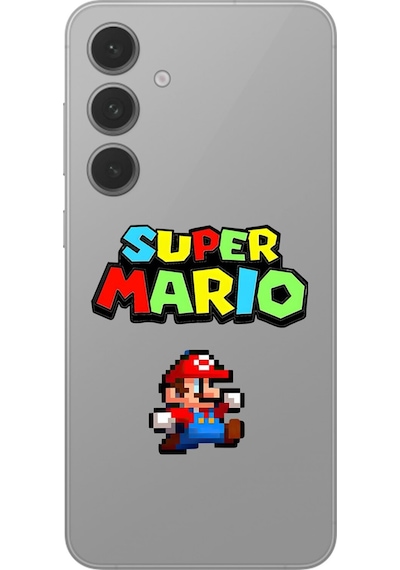 Samsung Galaxy S24 Uyumlu Şeffaf Kılıf 2 Mario Tasarımlı