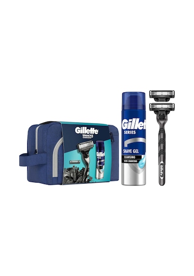 Gillette Mach3 Charcoal 2Up & Charcoal Series Jel 200ML + Çanta