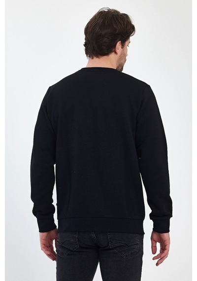 Odda 0007 Pike Sıfır Yaka Sweat Siyah