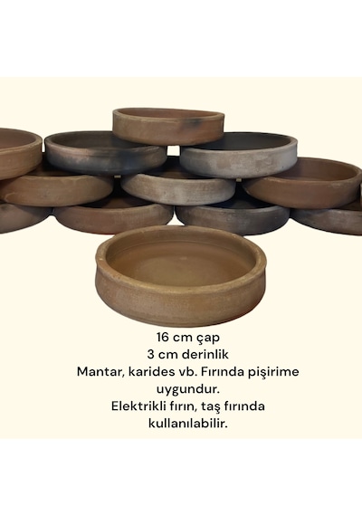 Tekli Toprak Güveç Pişirme Kabı 16 Cm