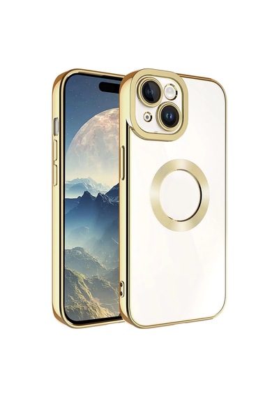 Apple Uyumlu  iPhone 15 Kılıf Kamera Korumalı Logo Gösteren Zore Omega Kapak