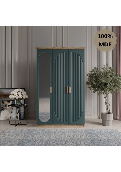 Soho 3 Kapak Mdf Gardırop Yeşil