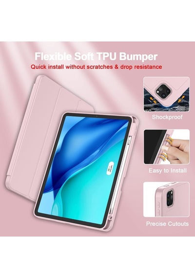 Apple Uyumlu iPad, Pro 12.9 5. Nesil 2021 Kılıf Kalem Bölmeli Smart Case