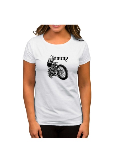 Motörhead Lemmy Kilmister Motorbike Beyaz Kadın Tişört Beyaz