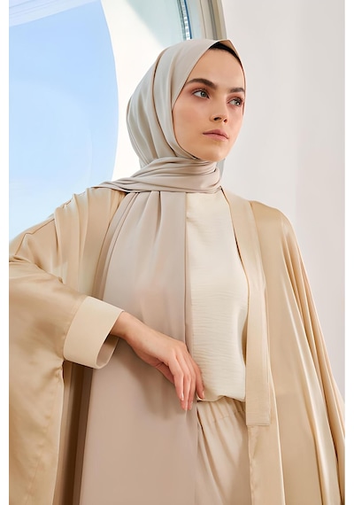 Melodi Scarf Kadın Tesettür Medine İpeği Şal Bej BEj