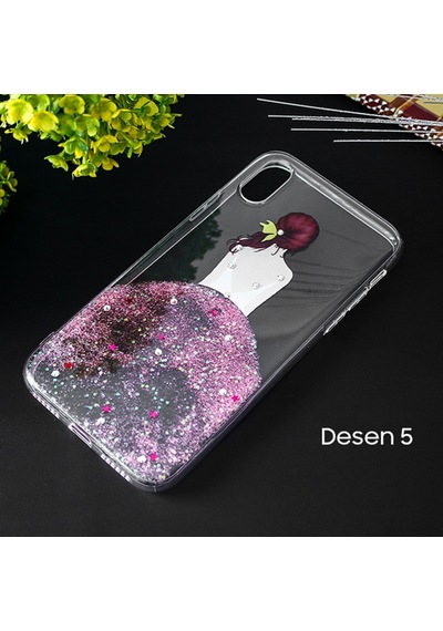 Apple Uyumlu iPhone X Xs 3D Diamond Elbise Seffaf Silikon Kilif 318313054 - Renk / Desenli 1