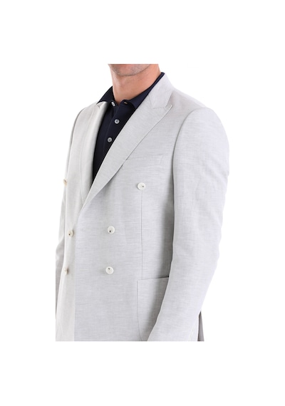 Hatemoğlu Gri Slim Fit Düz Sivri Yaka Kruvaze Casual Ceket Gri