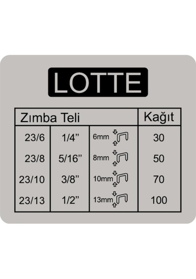 Lotte Lt326 Zımba Makinesi Arşiv Tipi 100 Yaprak
